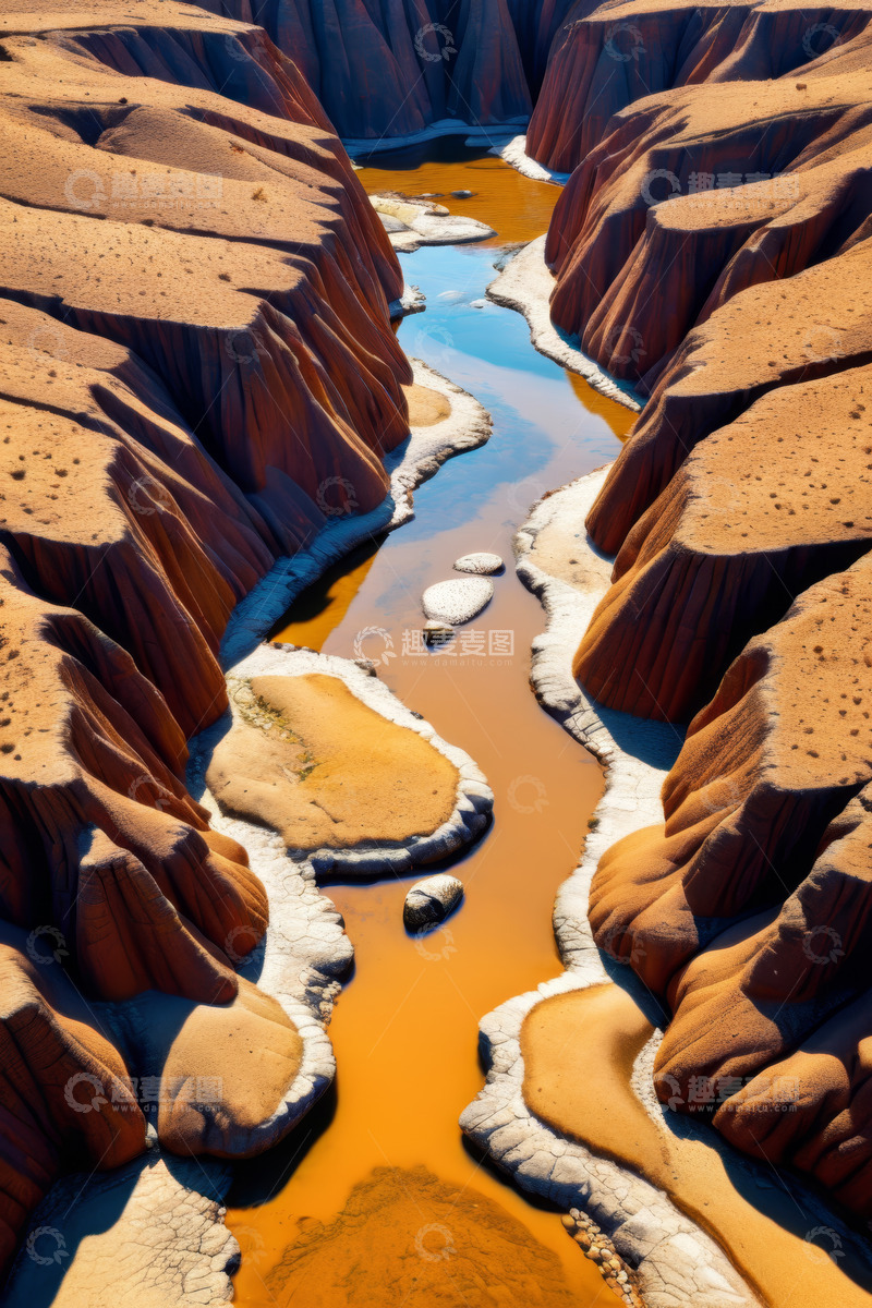 高清大图下载【趣麦麦图】峡谷自然风光俯瞰图