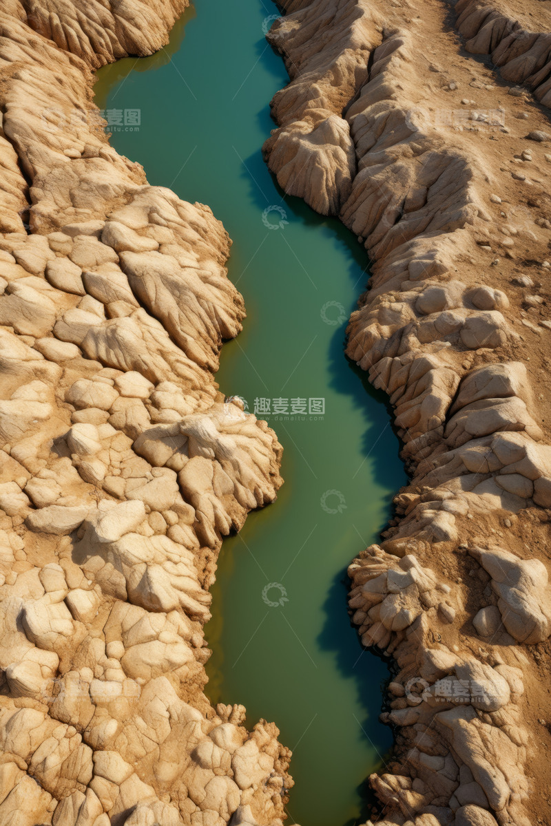 高清大图下载【趣麦麦图】河谷岩石与绿水鸟瞰景象