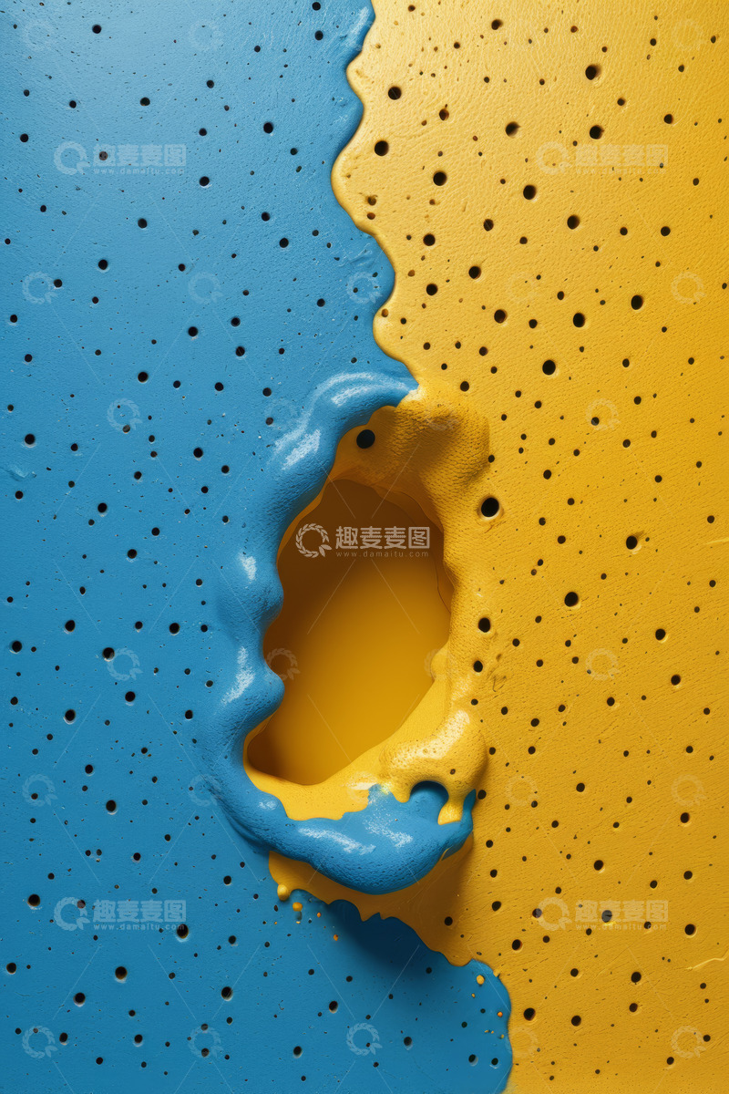 高清大图下载【趣麦麦图】蓝黄双色油漆融合素材