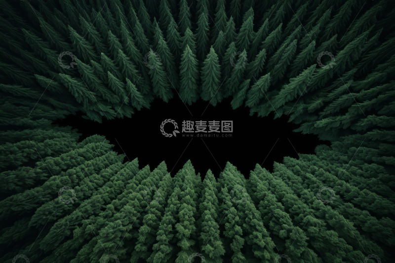 高清大图下载【趣麦麦图】森林鸟瞰全景