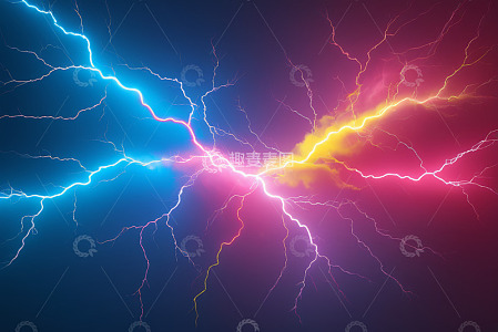 绚丽多彩闪电特效背景