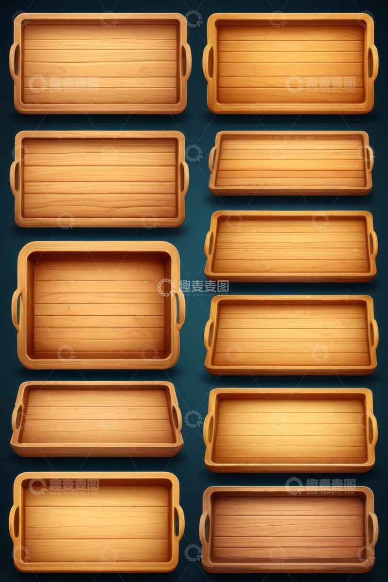 高清大图下载【趣麦麦图】多款木质托盘设计素材