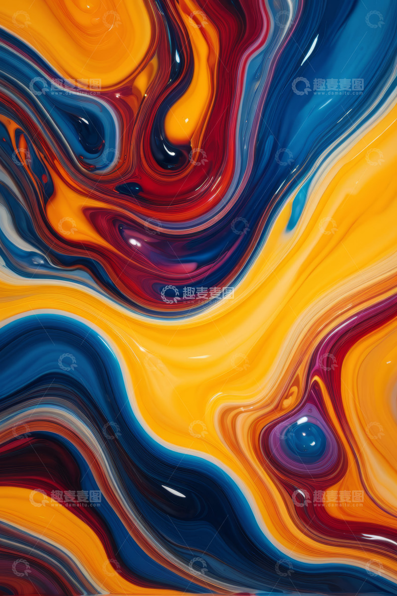 高清大图下载【趣麦麦图】多彩流体艺术纹理图案