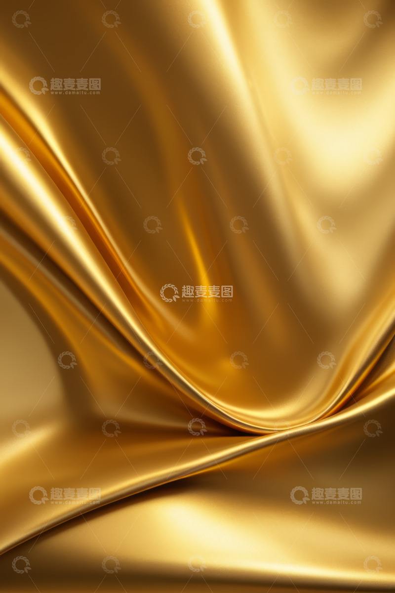 高清大图下载【趣麦麦图】金色丝绸质感背景素材