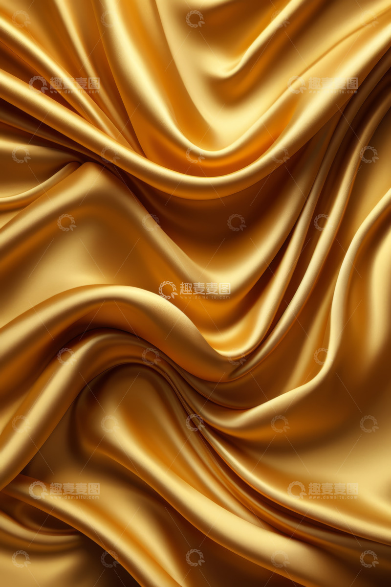 高清大图下载【趣麦麦图】金色丝绸纹理背景素材