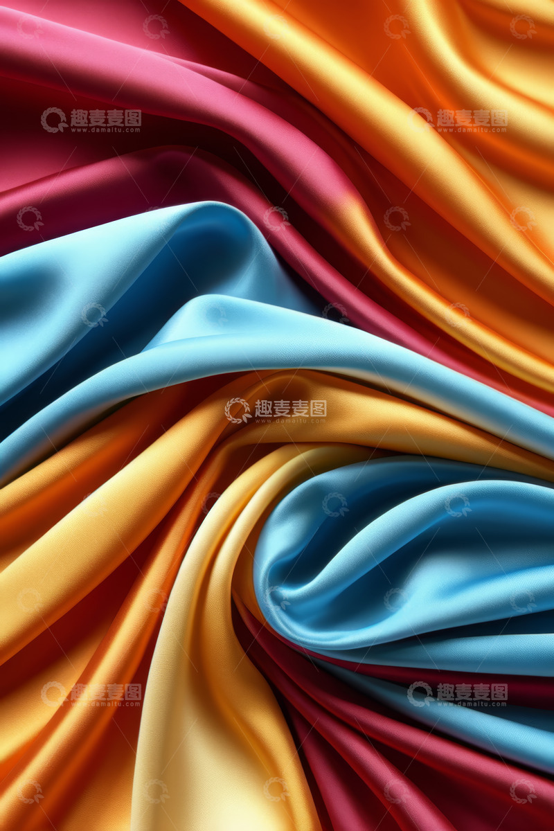 高清大图下载【趣麦麦图】多彩丝绸织物纹理
