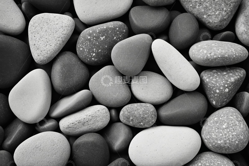高清大图下载【趣麦麦图】黑白鹅卵石特写