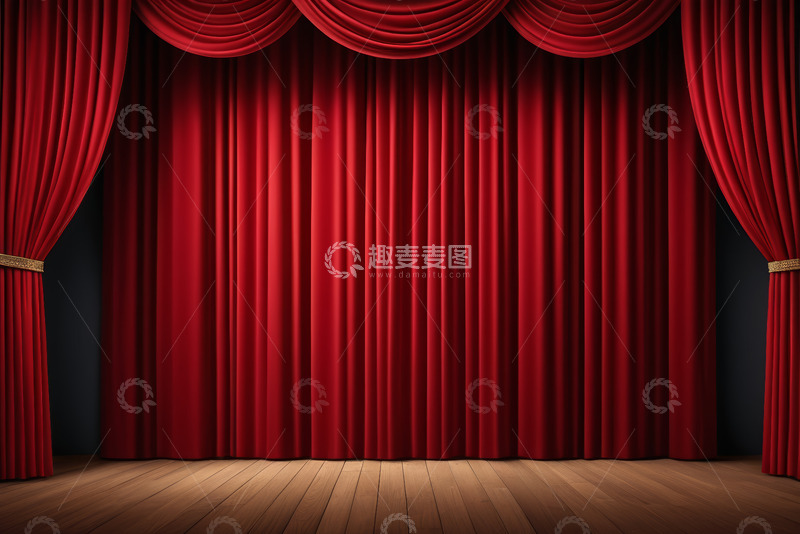 高清大图下载【趣麦麦图】红色幕布舞台场景