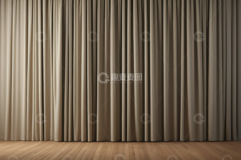 高清大图下载【趣麦麦图】舞台背景米色窗帘素材