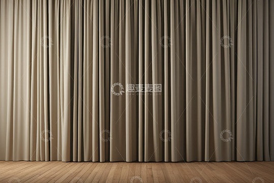 舞台背景米色窗帘素材