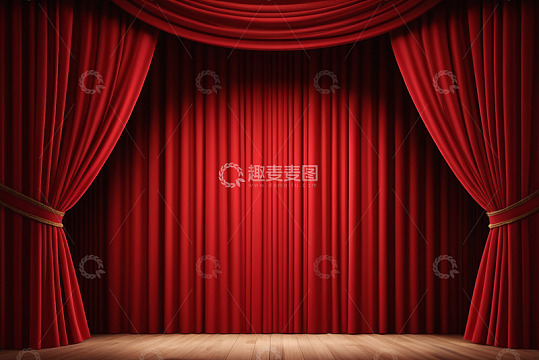 舞台红色幕布背景画面