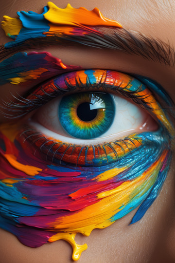 彩色化妆眼特写素材