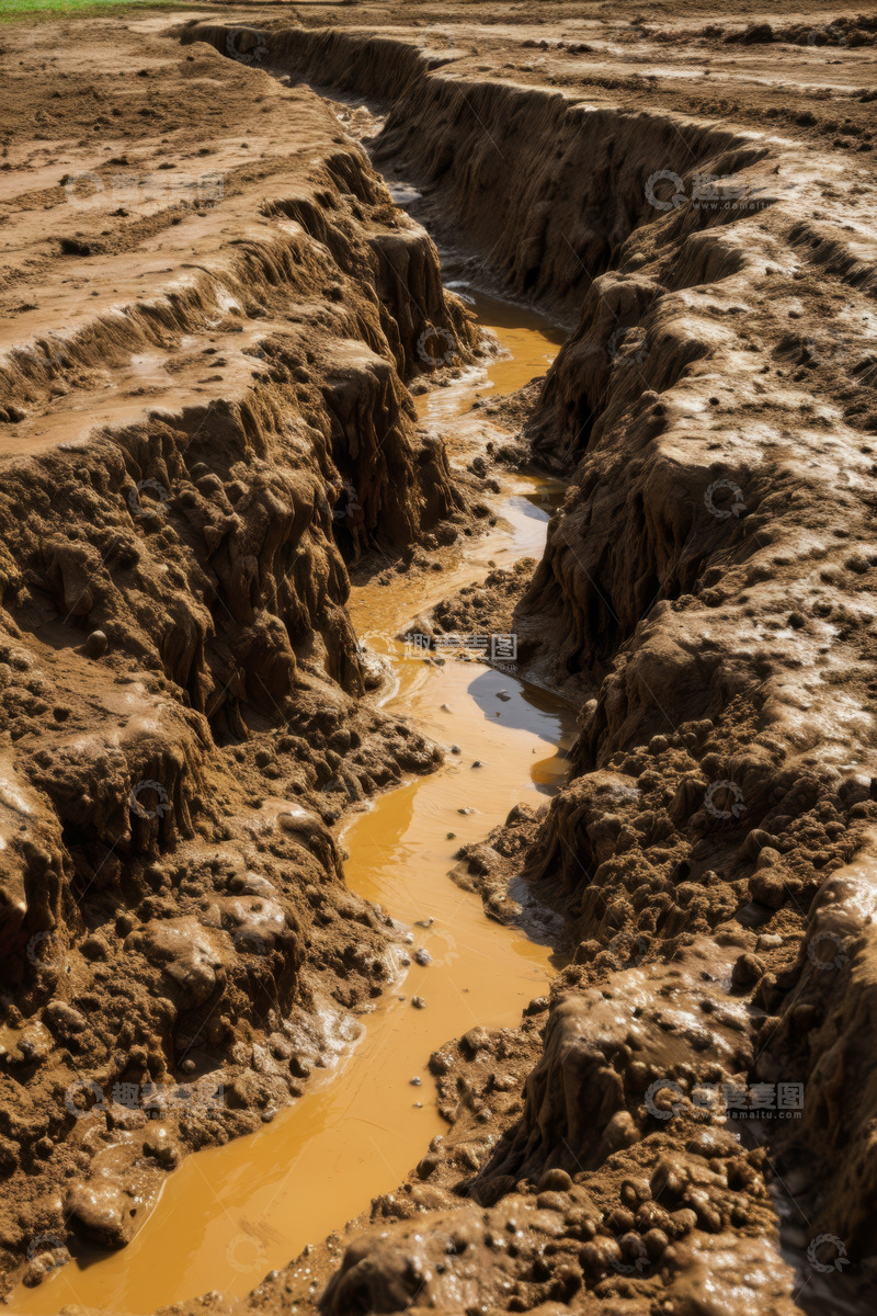 高清大图下载【趣麦麦图】户外泥泞沟渠景象