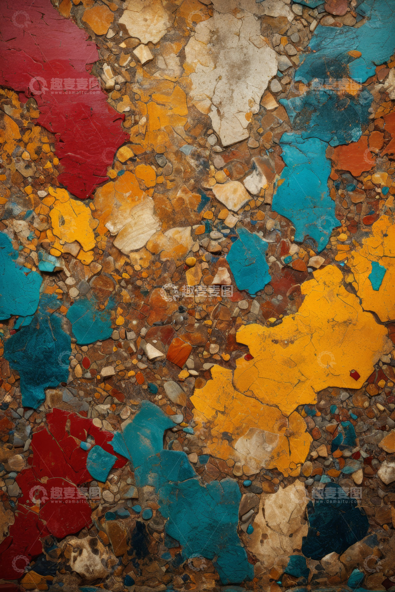 高清大图下载【趣麦麦图】多彩剥落墙面纹理素材