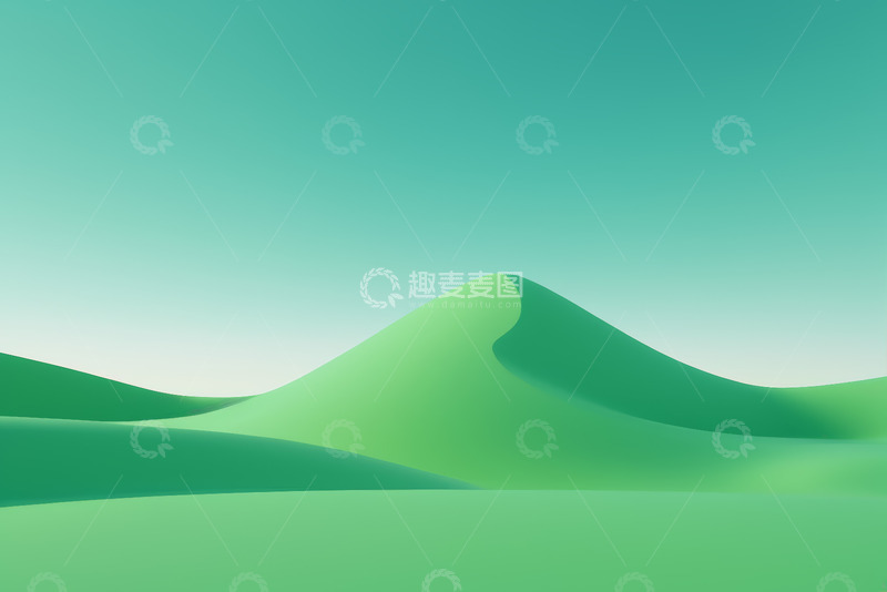 高清大图下载【趣麦麦图】绿色山丘抽象背景图
