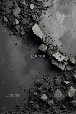 破碎的石块与水泥地面