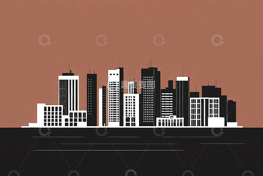 城市建筑剪影图