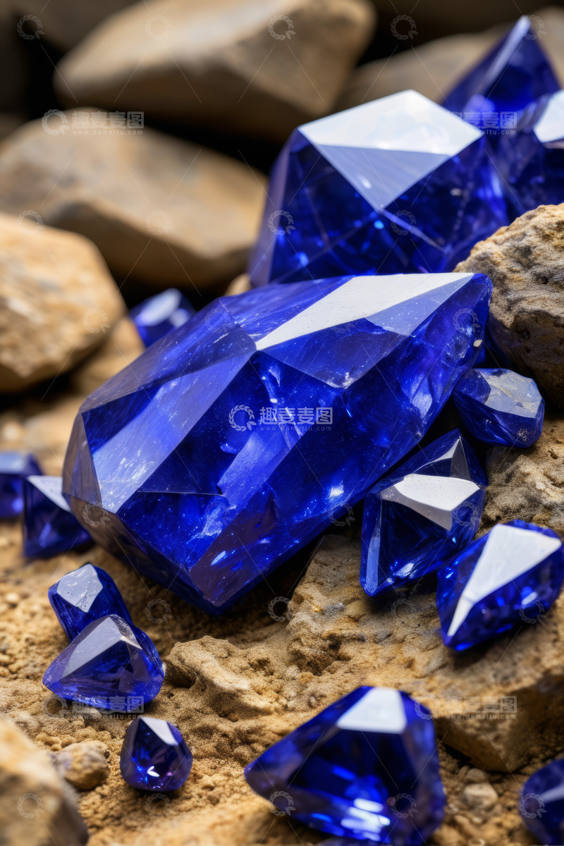 高清大图下载【趣麦麦图】蓝色宝石特写素材
