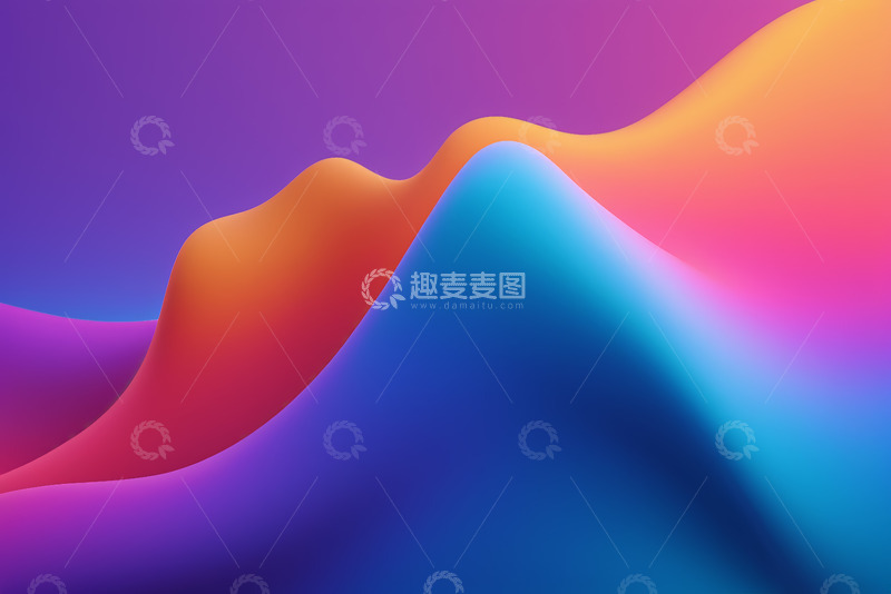 高清大图下载【趣麦麦图】多彩渐变抽象流体背景