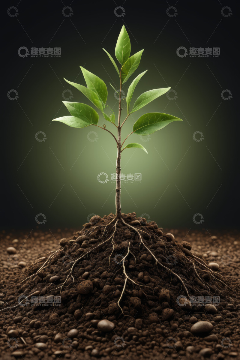 高清大图下载【趣麦麦图】破土而出的绿色幼苗