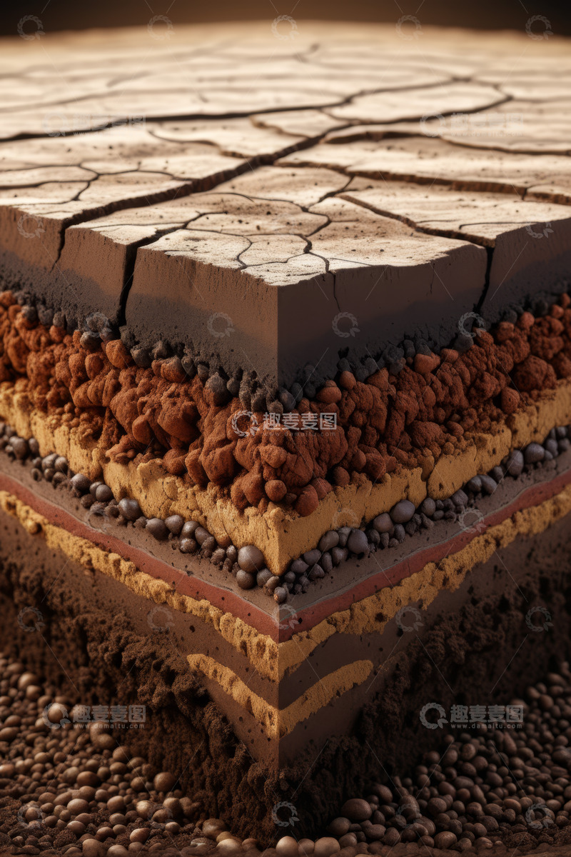 高清大图下载【趣麦麦图】干旱土地分层结构展示