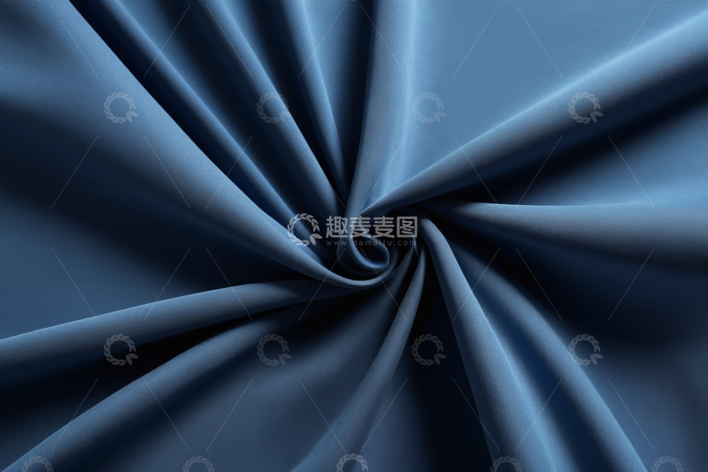 高清大图下载【趣麦麦图】蓝色织物褶皱纹理特写