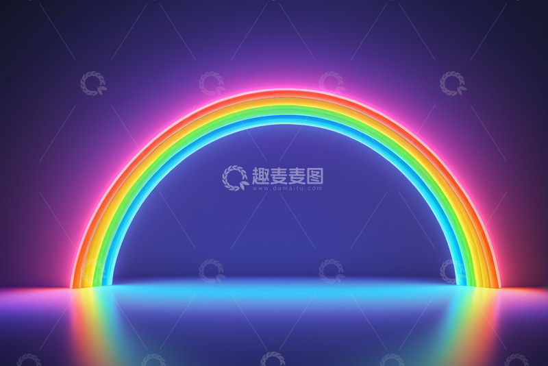 高清大图下载【趣麦麦图】霓虹彩虹抽象背景素材
