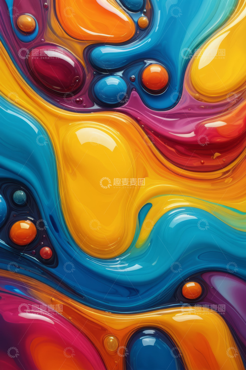 高清大图下载【趣麦麦图】多彩抽象流体艺术背景
