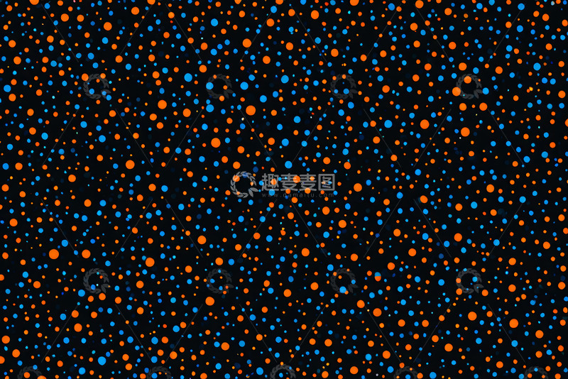 高清大图下载【趣麦麦图】蓝橙圆点图案背景素材