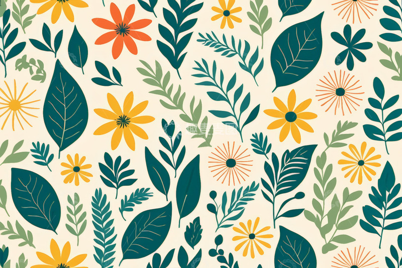 高清大图下载【趣麦麦图】花卉绿植图案背景