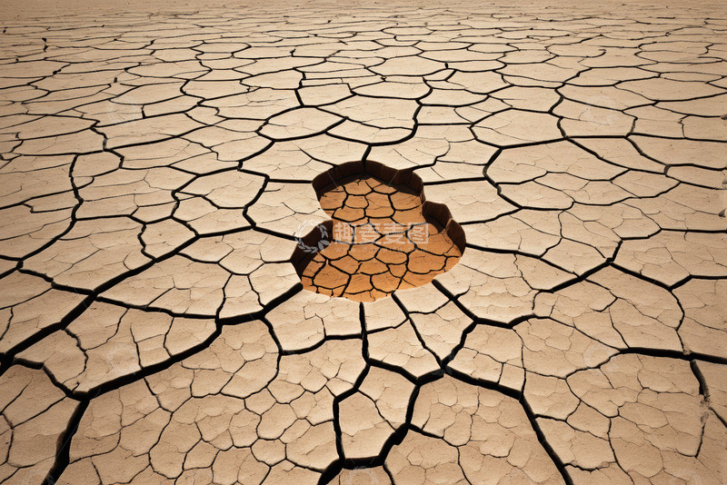 高清大图下载【趣麦麦图】干裂土地上的金钱符号