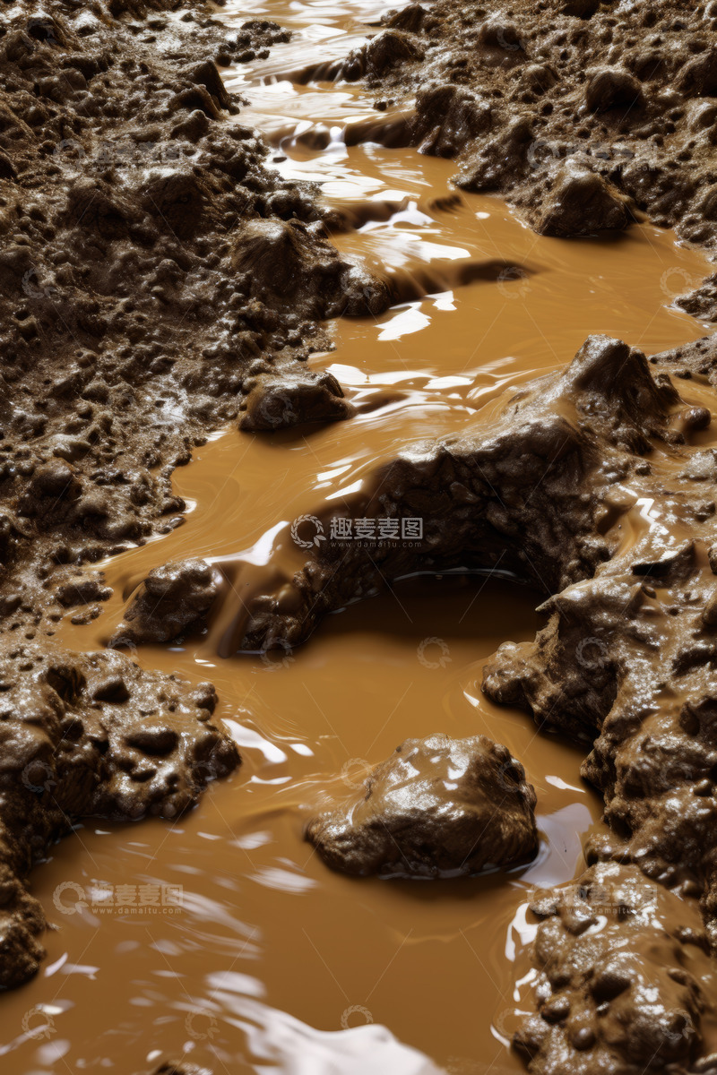 高清大图下载【趣麦麦图】-户外泥泞地面与积水