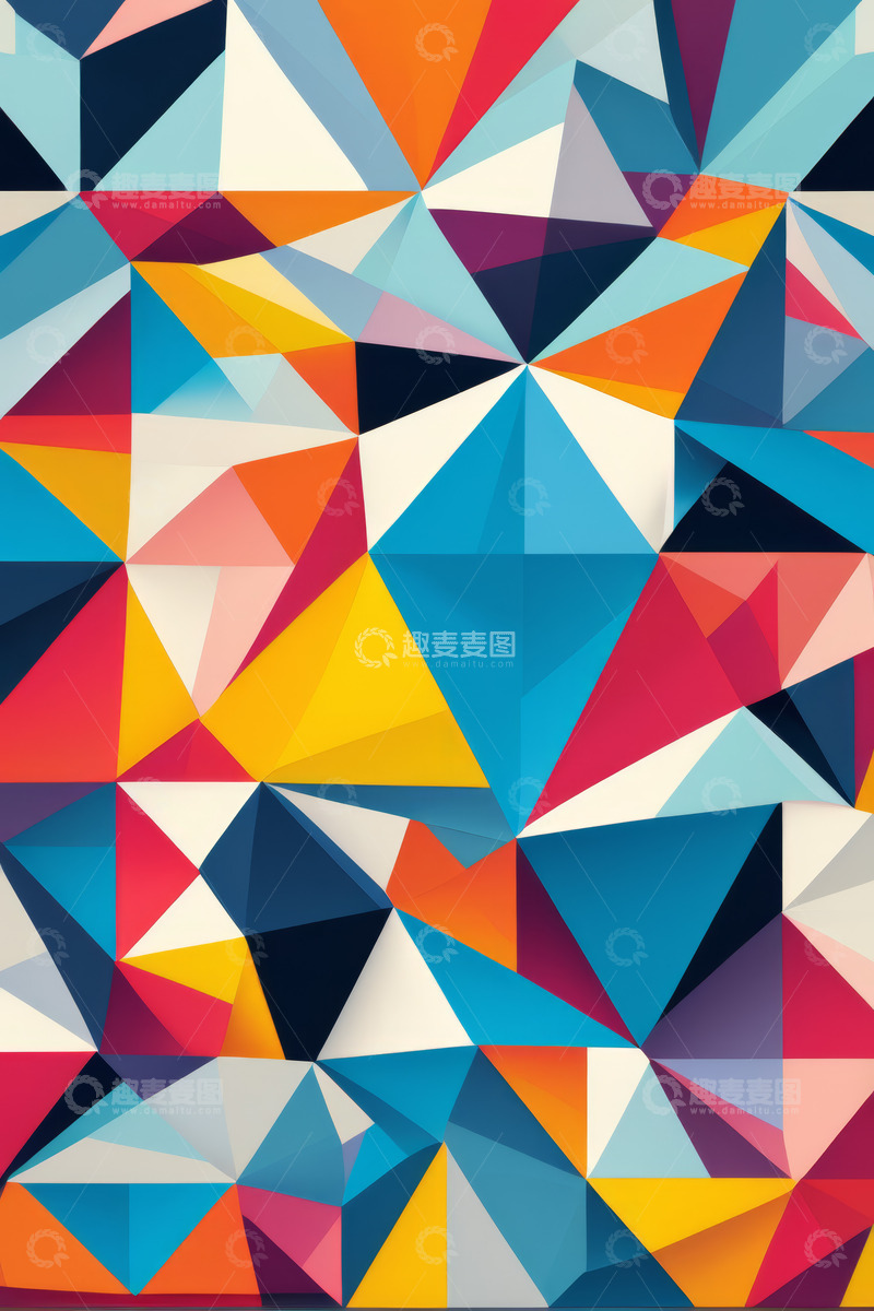 高清大图下载【趣麦麦图】多彩多边形几何图案背景