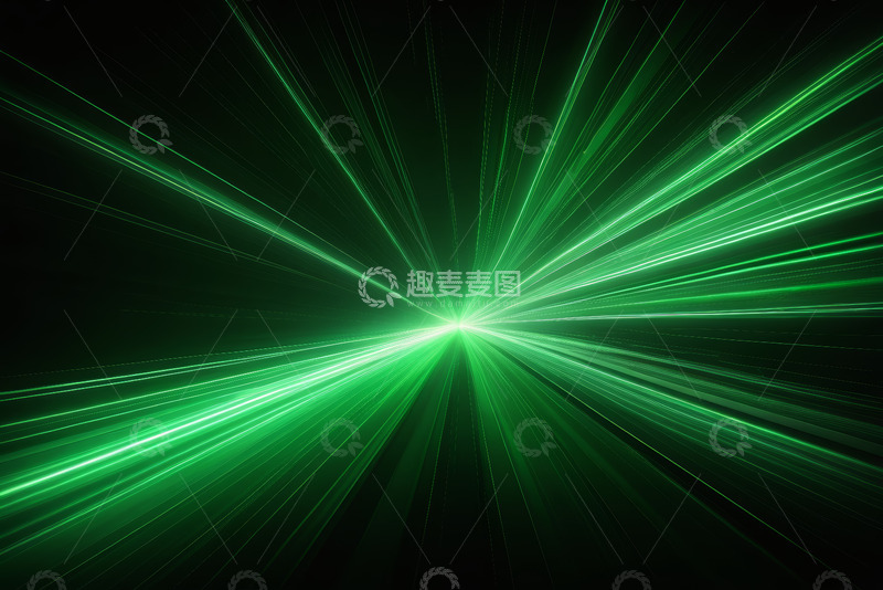 高清大图下载【趣麦麦图】绿色光线放射特效背景