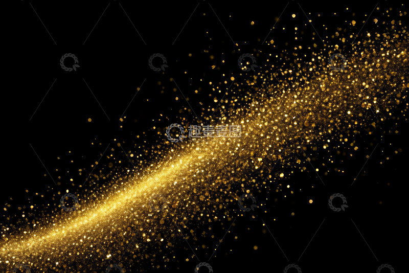 高清大图下载【趣麦麦图】黑色背景金色粒子效果