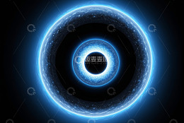 蓝色发光抽象圆环图案