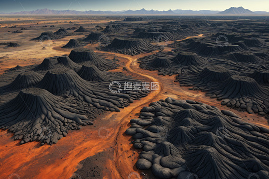沙漠岩石地貌全景