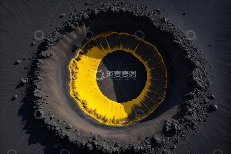 高清大图下载【趣麦麦图】俯视视角火山口景观