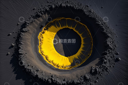 俯视视角火山口景观