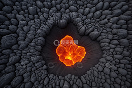 火山熔岩地表特写