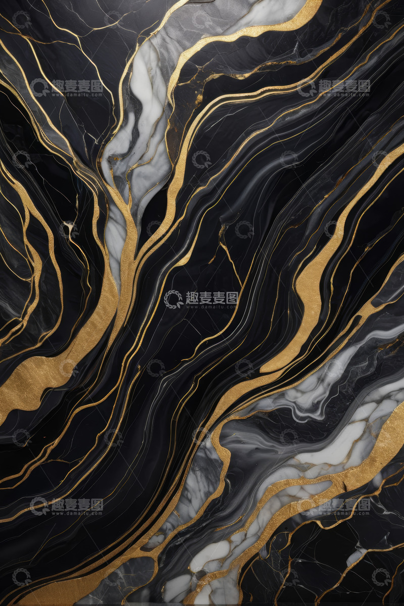 高清大图下载【趣麦麦图】黑金大理石纹理背景素材