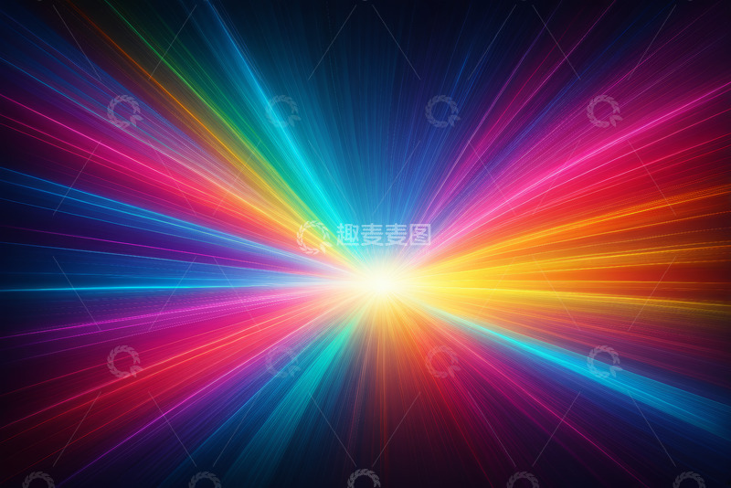 高清大图下载【趣麦麦图】彩色光线放射背景素材