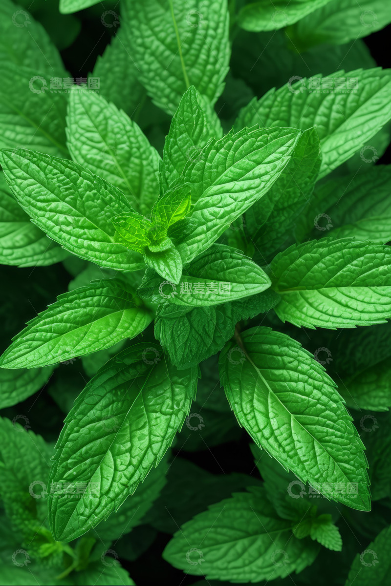 高清大图下载【趣麦麦图】清新薄荷叶特写