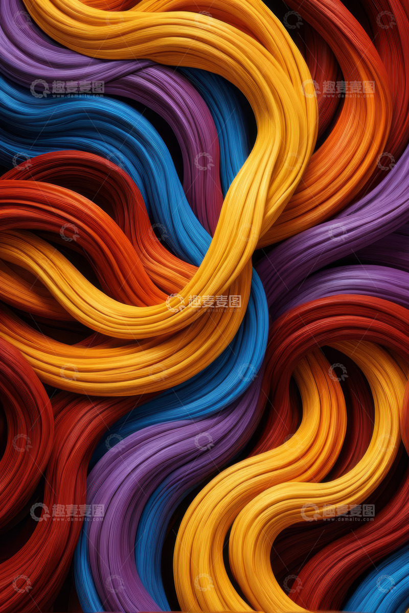 高清大图下载【趣麦麦图】多彩线条交织抽象背景素材