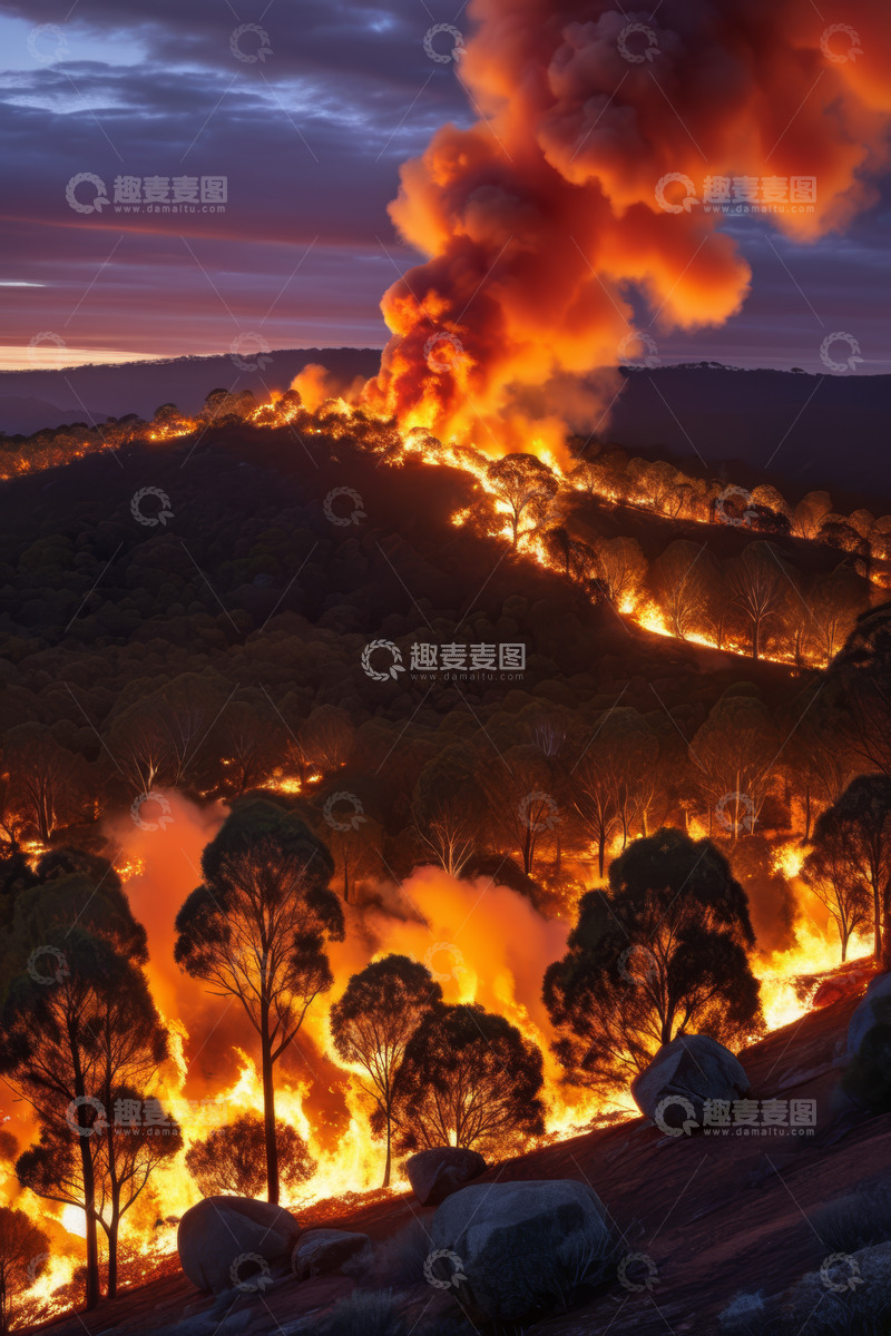 高清大图下载【趣麦麦图】山林野火燃烧景象