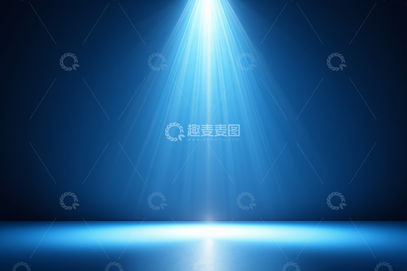 高清大图下载【趣麦麦图】-蓝色背景舞台聚光灯效果