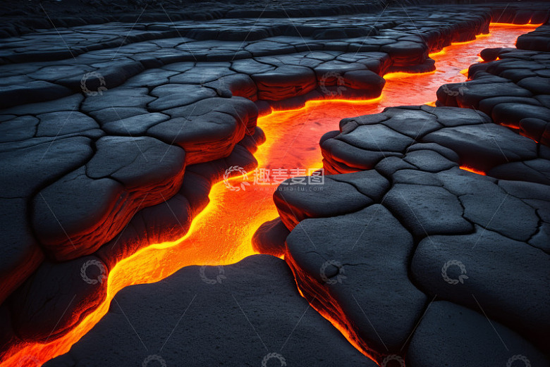 火山熔岩地表景象