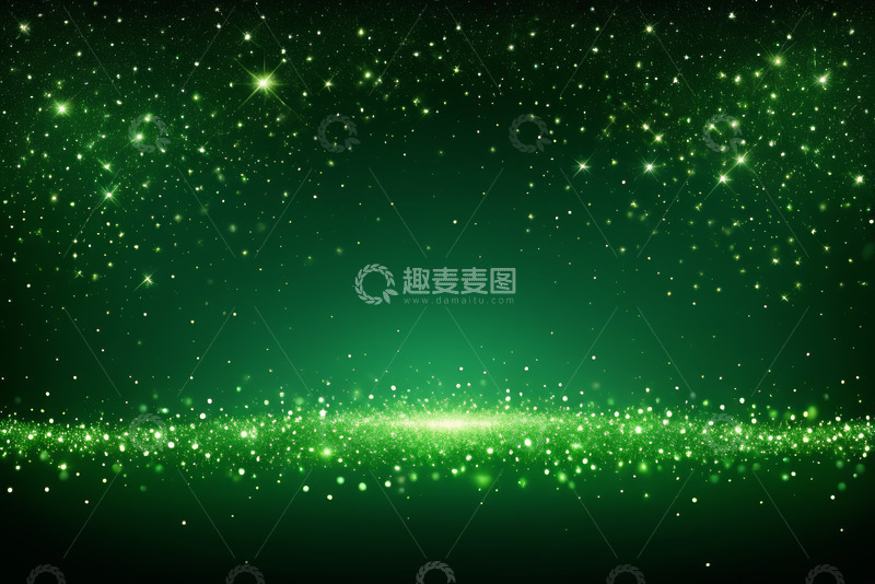 高清大图下载【趣麦麦图】绿色发光粒子背景