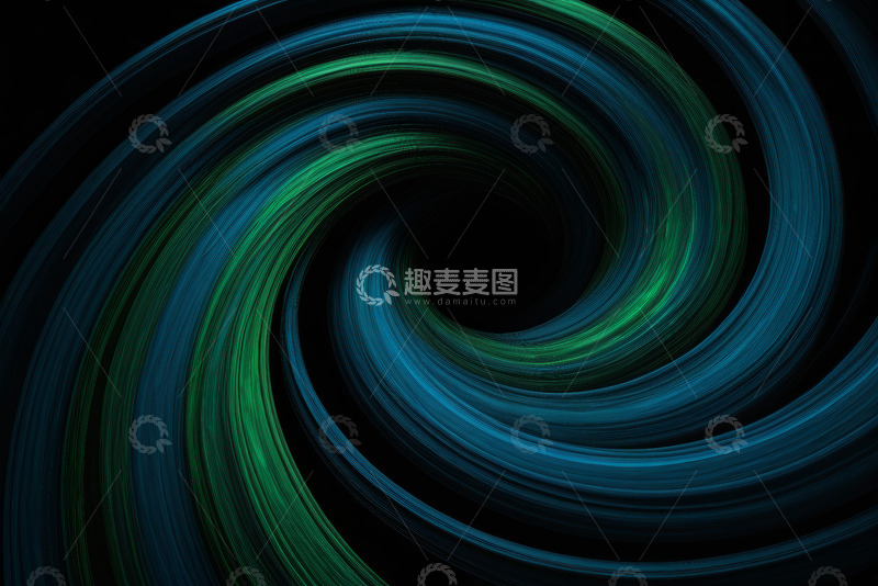 高清大图下载【趣麦麦图】蓝绿色抽象旋转背景素材
