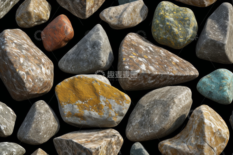 高清大图下载【趣麦麦图】多色不规则石头特写